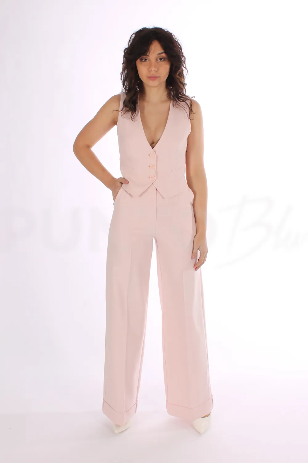 FRACOMINA | PANTALONE A PALAZZO FLARE IN ESSUTO TECNICO  - Punto Blu
